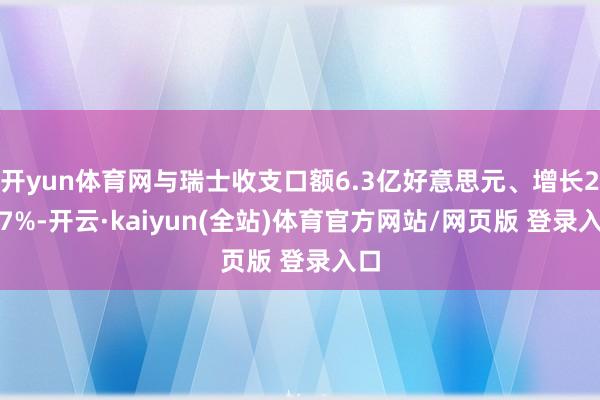 开yun体育网与瑞士收支口额6.3亿好意思元、增长29.7%-开云·kaiyun(全站)体育官方网站/网页版 登录入口