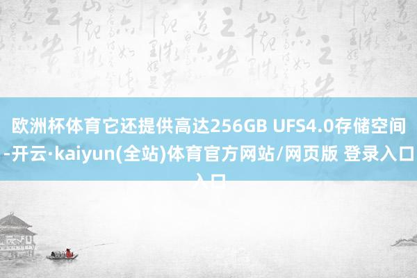 欧洲杯体育它还提供高达256GB UFS4.0存储空间-开云·kaiyun(全站)体育官方网站/网页版 登录入口