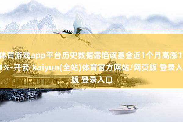 体育游戏app平台历史数据露馅该基金近1个月高涨1.71%-开云·kaiyun(全站)体育官方网站/网页版 登录入口