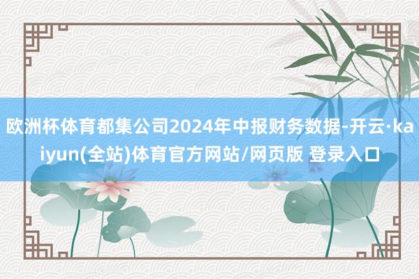 欧洲杯体育都集公司2024年中报财务数据-开云·kaiyun(全站)体育官方网站/网页版 登录入口