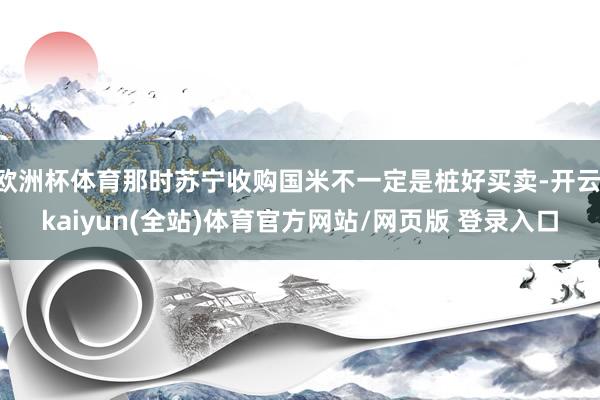 欧洲杯体育那时苏宁收购国米不一定是桩好买卖-开云·kaiyun(全站)体育官方网站/网页版 登录入口