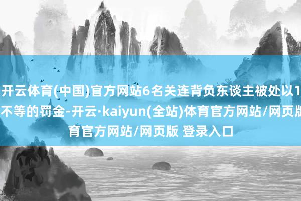 开云体育(中国)官方网站6名关连背负东谈主被处以1万至3万元不等的罚金-开云·kaiyun(全站)体育官方网站/网页版 登录入口