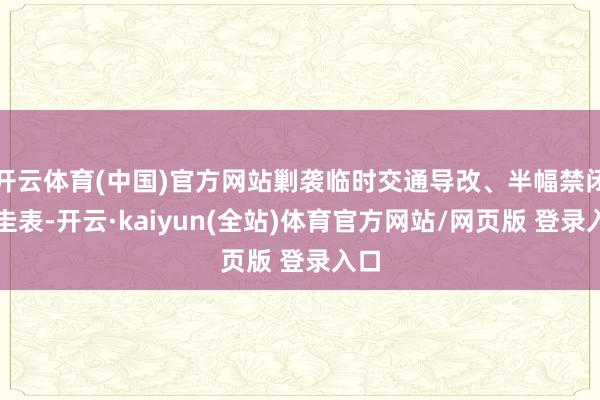开云体育(中国)官方网站剿袭临时交通导改、半幅禁闭等圭表-开云·kaiyun(全站)体育官方网站/网页版 登录入口