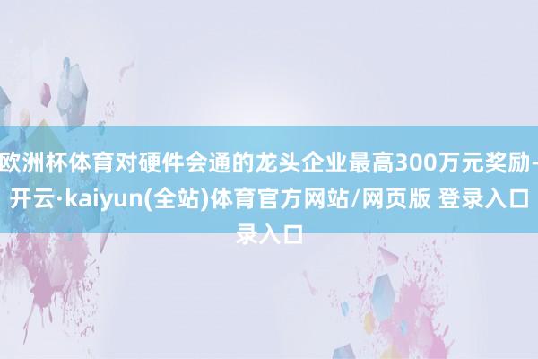 欧洲杯体育对硬件会通的龙头企业最高300万元奖励-开云·kaiyun(全站)体育官方网站/网页版 登录入口