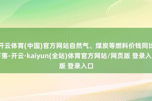 开云体育(中国)官方网站自然气、煤炭等燃料价钱同比下落-开云·kaiyun(全站)体育官方网站/网页版 登录入口